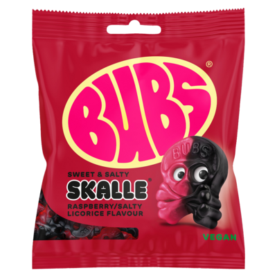 Bubs Raspberry Salty Licorice Skalle 155g