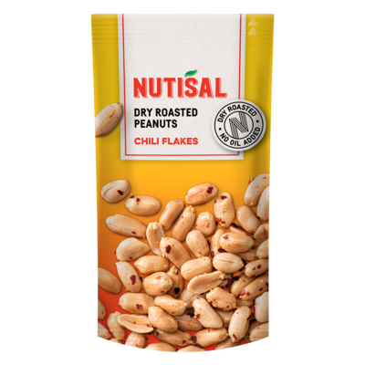 Nutisal Dry Roasted Peanuts Chili Flakes 60g