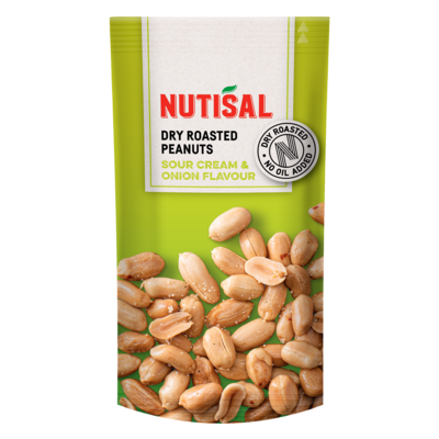Nutisal Dry Roasted Peanuts Sour Cream & Onion 60g