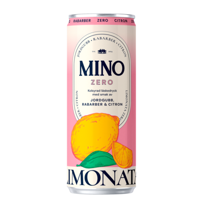 Mino Jordgubb/Rabarber Zero 33cl