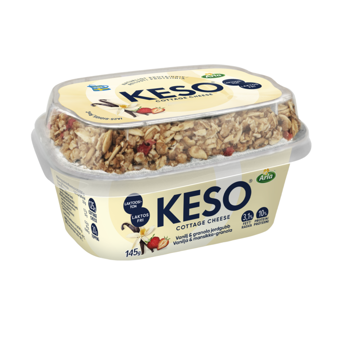 Cottage Cheese Vanilj/Granola/Jordg 145g