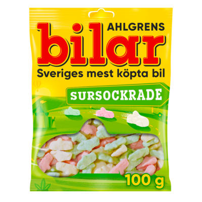 Ahlgrens sursockrade bilar 100g