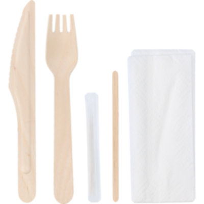 Bestikset i Trä med servett