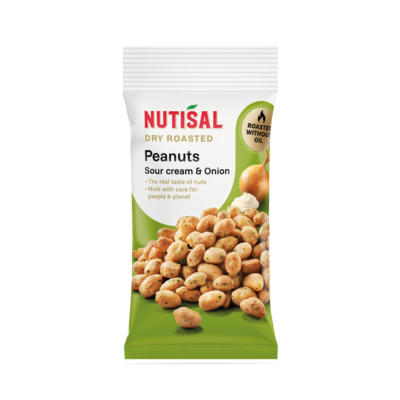 Nutisal Dry Roasted Peanuts Sour Cream & Onion 60g
