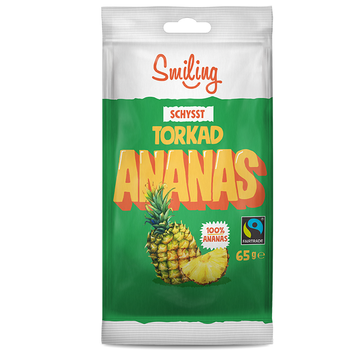 Smiling Ananas Torkad 65g Fairtrade