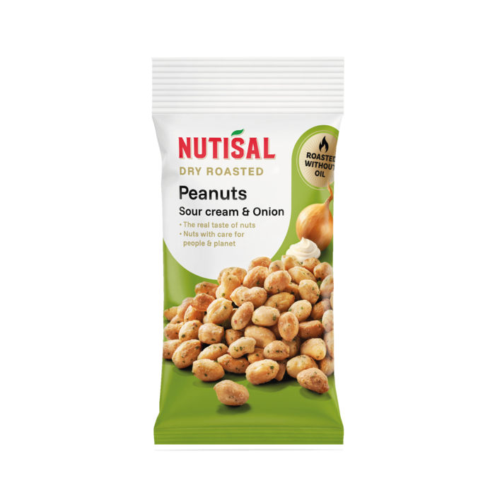 Nutisal Dry Roasted Peanuts Sour Cream & Onion 60g