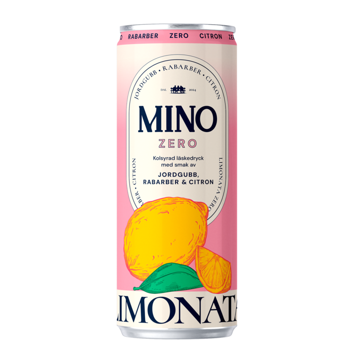 Mino Jordgubb/Rabarber Zero 33cl