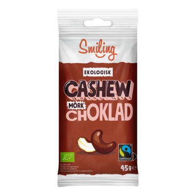 Smiling Cashew Mörk Choklad 45g EKO & Fairtrade