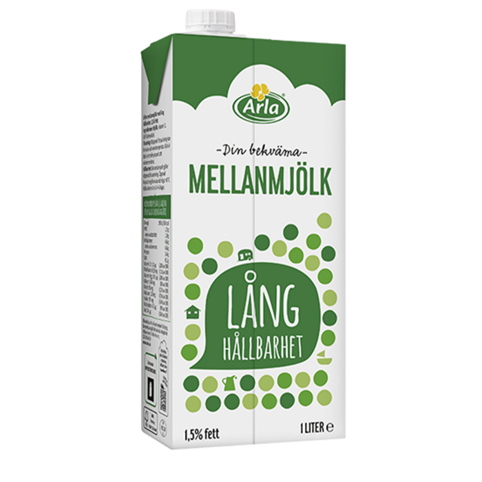 Mellanmjölk Lång Hållbarhet 1,5% 1l