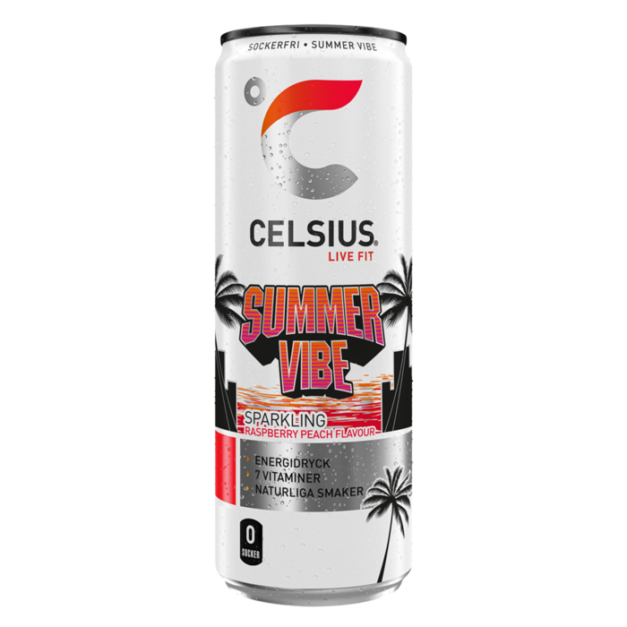 Celsius Summer Vibe Raspberry Peach 355ml