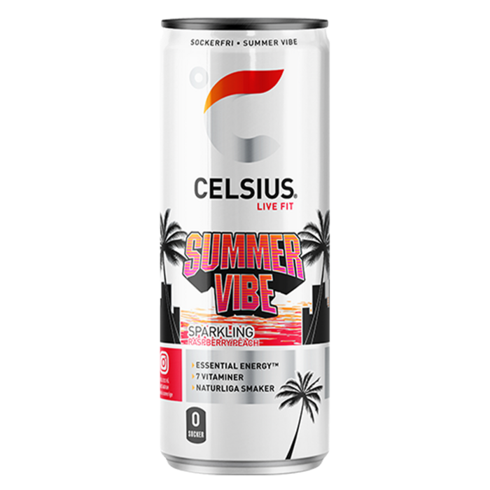 Celsius Summer Vibe Raspberry Peach 355ml