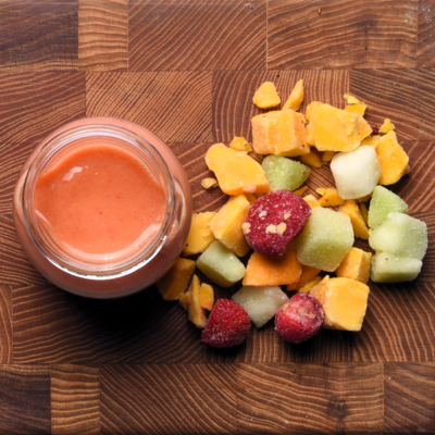 Röd 04 Mango, jordgubb, melon