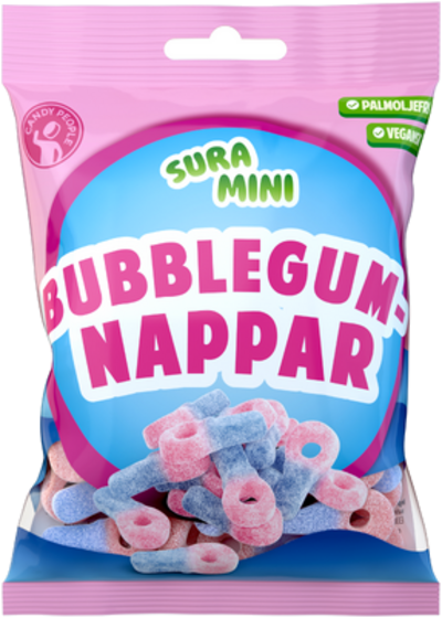Sura Mini Bubblegumnappar 70g