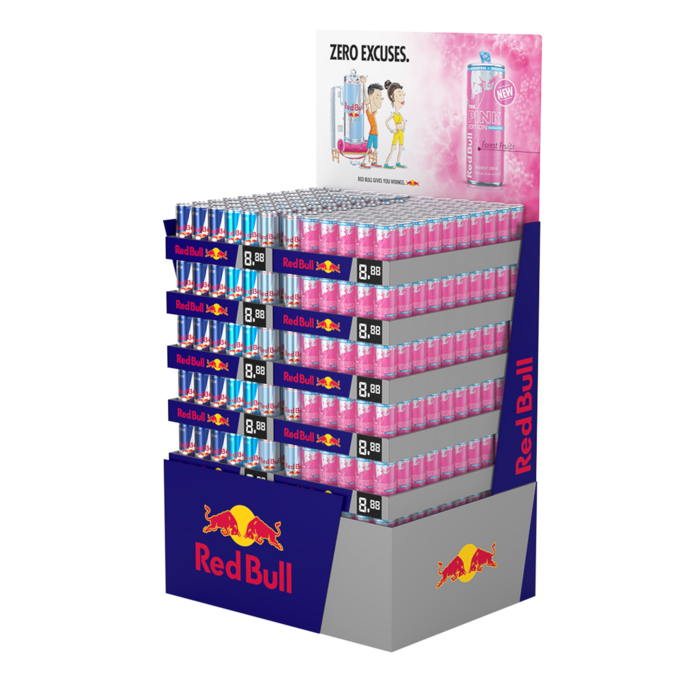 Red Bull 1/2-Display 250ml Mix 4 Smaker ED/SF/PINK/ZERO
